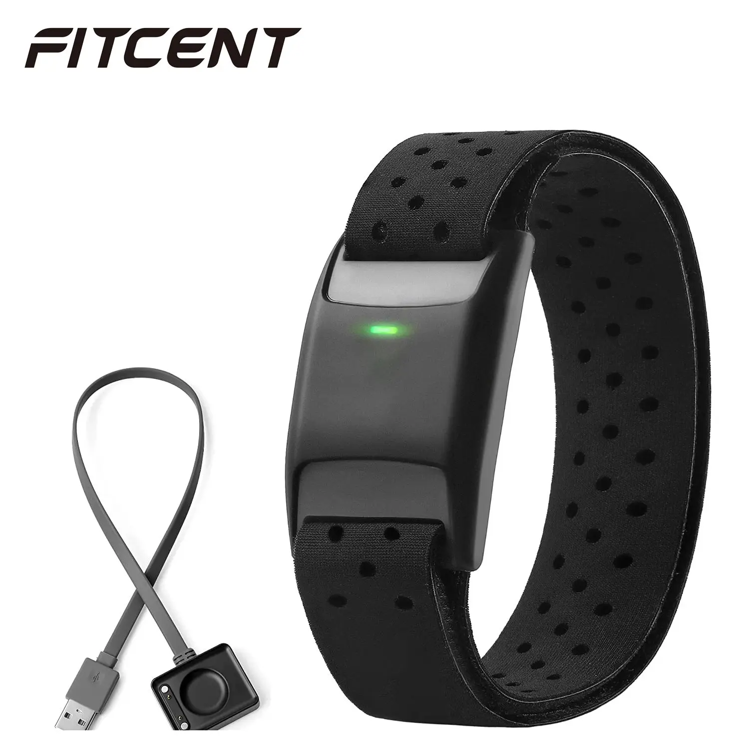 Fitcent Ant + Bluetooth5.0 Cardiofrequenzimetro Bracciale Sensore Ottico Ricaricabile Hr Per Polar Wahoo Garmin Bike Computer Peloton