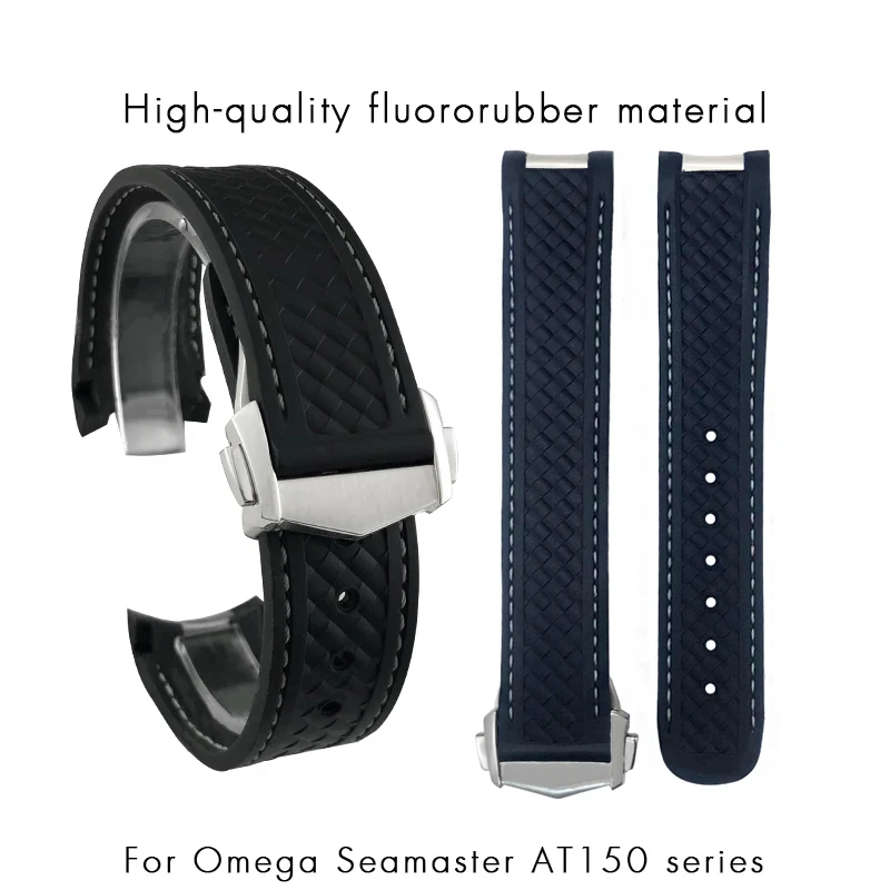 Cinturino In Fluorurubber Per Omega Seamaster Aqua Terra 150 Wordtimer At150 Metal End 20Mm 21Mm Cinturino In Gomma Siliconica Fkm