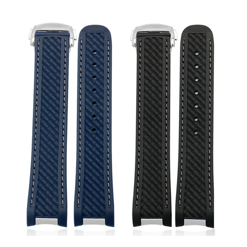 Nuovo Cinturino In Gomma Siliconica Con Estremità Curva Da 20Mm Con Cinturino In Metallo Per Strumenti Omega Strap Seamaster 300 Aqua Terra At150 8900