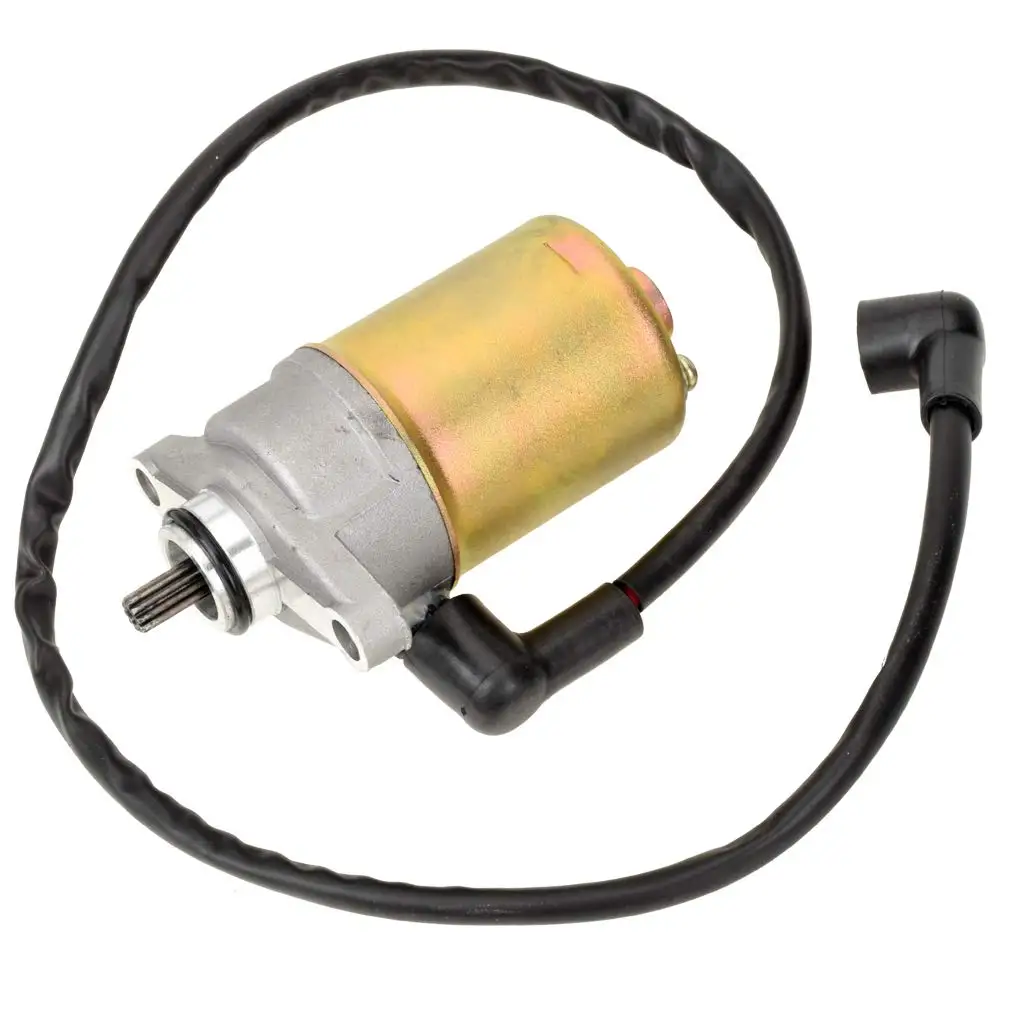 10 Teeth Starter Motor With Wire Cable For Gy6 49Cc 50Cc Scooter 139Qmb Moped Atv Go Karts Taotao Sunl Roketa Tank Baja