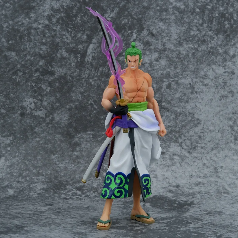 One Piece Three Swords Gk Wano Country Kimono Enma Sword Zoro Model Ornament Pvc Anime Personaggi Boy Girl Toy Doll