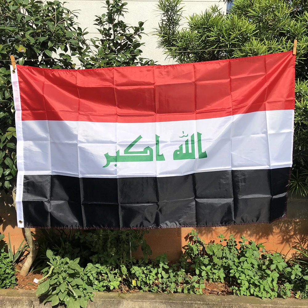 Z-One Bandiera Iraq Bandiera 90X150Cm Poliestere Appeso 3X5 Ft Iraq Bandiere Casa Indoor Outdoor Decorazione Banner