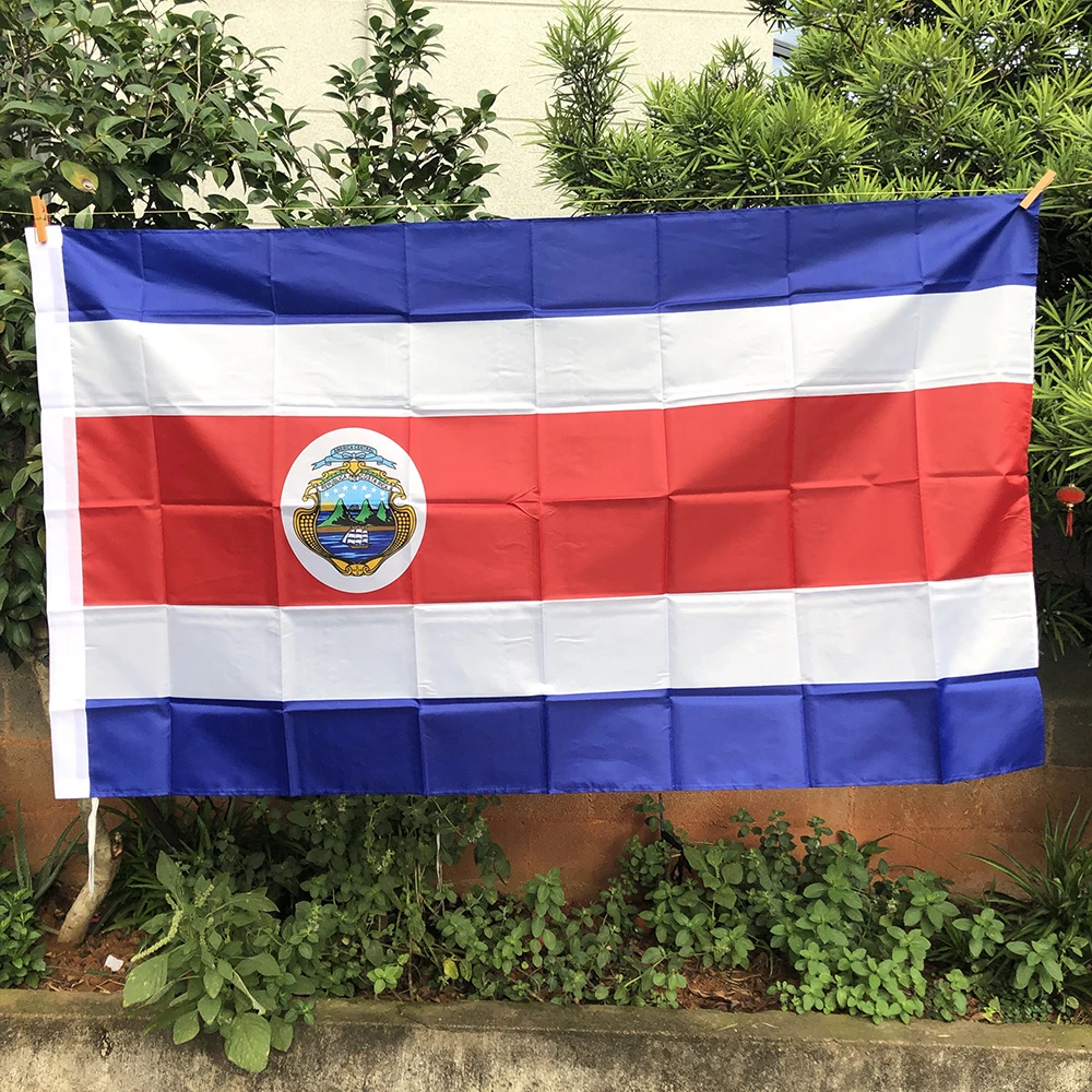 Z-One Bandiera Costa Rica Bandiera 90 X150Cm Poliestere Di Alta Qualità Appeso Bandiere Costa Rica Decorazione Domestica Per Interni Ed Esterni