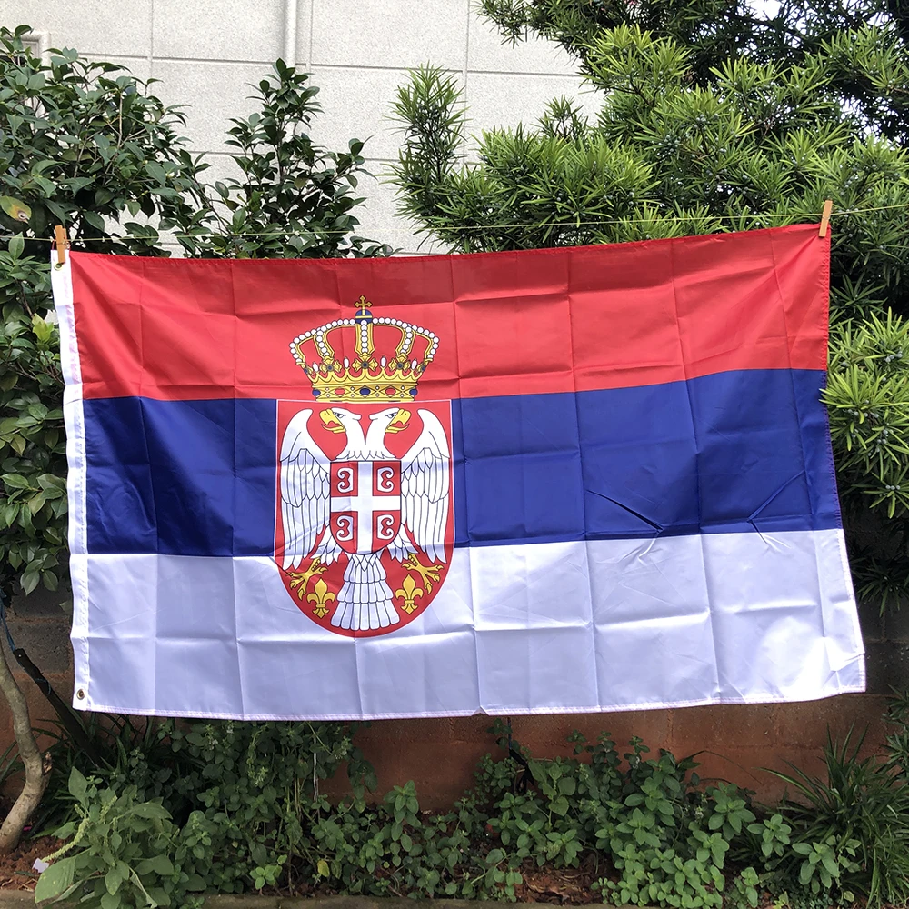 Z-One Bandiera Serbia Bandiera 90*150Cm Poliestere Appeso Bandiera Nazionale Della Serbia Decorazione Per Interni All'Aperto Bandiera Banner