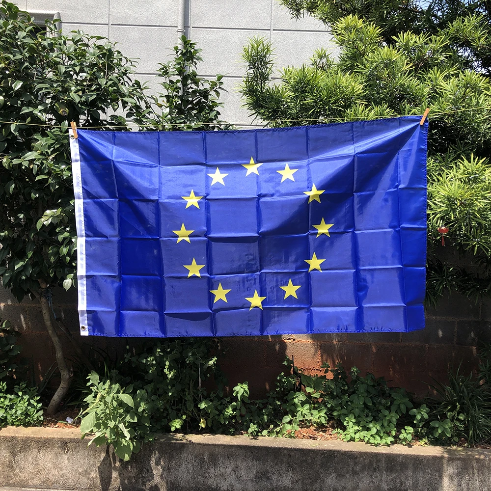 Z-One Bandiera 3X5 Ft Unione Europea Bandiera Ue 90*150Cm Bandiera Europea Dell'Europa Super-Poliestere Appeso Consiglio Di Bandiera Euro