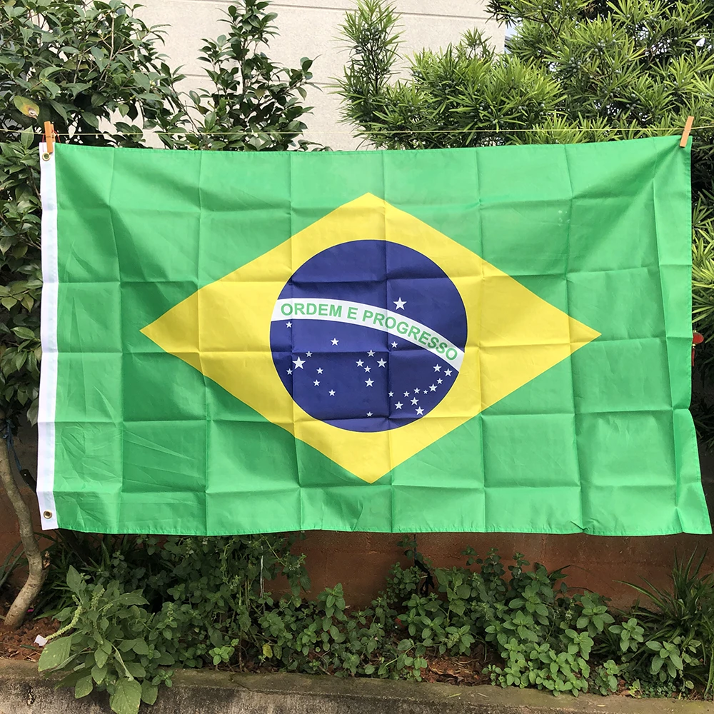 Z-One Flag Brasil National Flag 90X150Cm Hanging Poliestere Brasile National Flag Banner Indoor Outdoor Home Decoration