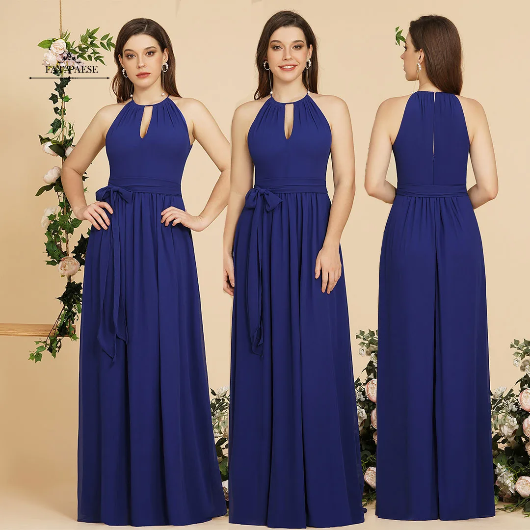 Fatapaese Abiti Da Damigella D'Onore Lunghi Fino Al Pavimento Con Scollo A V Halter Sexy Borgogna Wedding Party Eveing Abiti Robe Demoiselle D'Honneur
