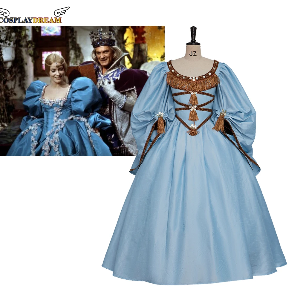 Donkey Skin Princess Ball Gown Movie Peau D'Patne La Premiere Reine Dresses Medievale Royal Rococò Princess Blue Dress Gown