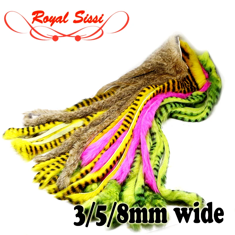 New Half Skin Fly Tying Rabbit Zonker Strips 3Mm/5Mm/8Mm Larghezza Strisce Di Pelliccia Di Coniglio Pretagliate Per Streamer Da Pesca A Mosca Stile Zo