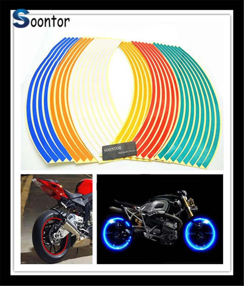 Strisce Moto Motorcross Wheel Sticker Reflective Decal Rim Tape Per Aprilia Futura Rsv Mv Agusta Agusta Brucal 675