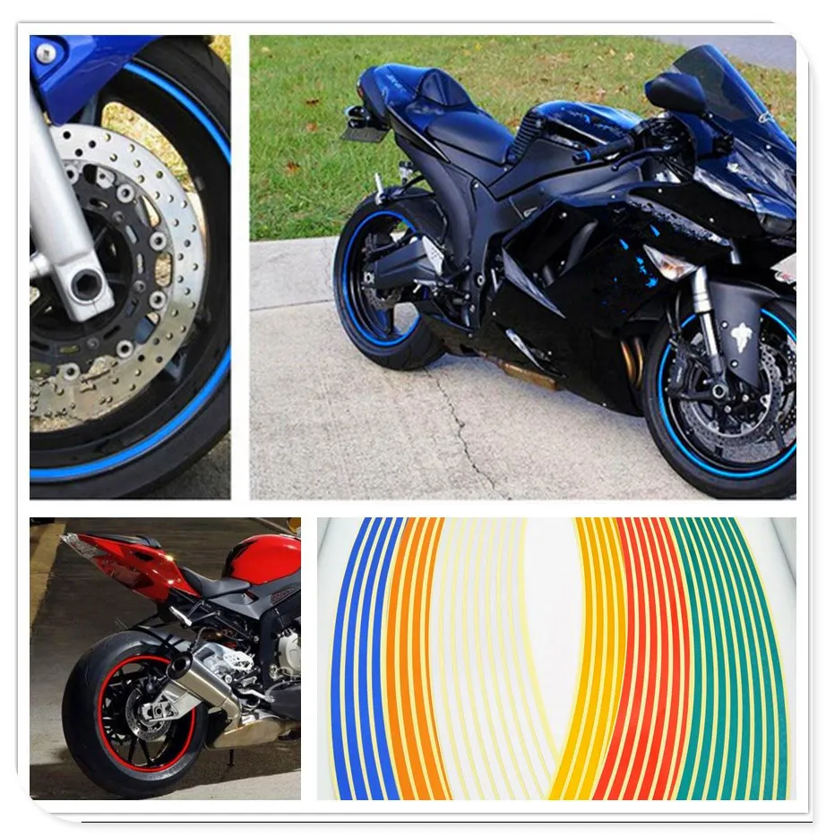 Strisce Moto Ruota Adesivo Riflettente Decalcomanie Rim Tape Bike Car Styling Per Aprilia Futura Rsv Mv Agusta Brutale 675