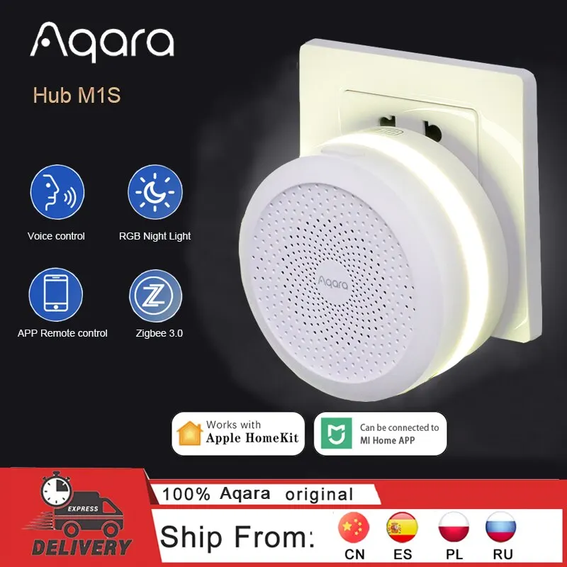 2023 Nuovo Aqara M1S Hub Smart Gateway M1S 2.4G Wifi Zigbee 3.0 Rgb E1 Hub Gateway Luce Notturna Per Apple Homekit E Xiaomi Home