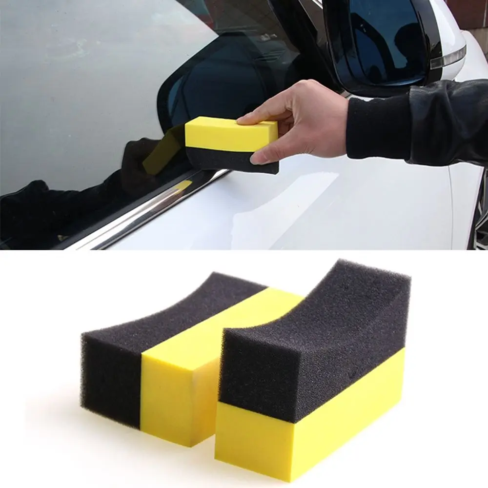 3/10Pcs Hot Auto Care Tire Cleaning Tire Dressing Applicatore Spugna Per Auto In Schiuma Curva