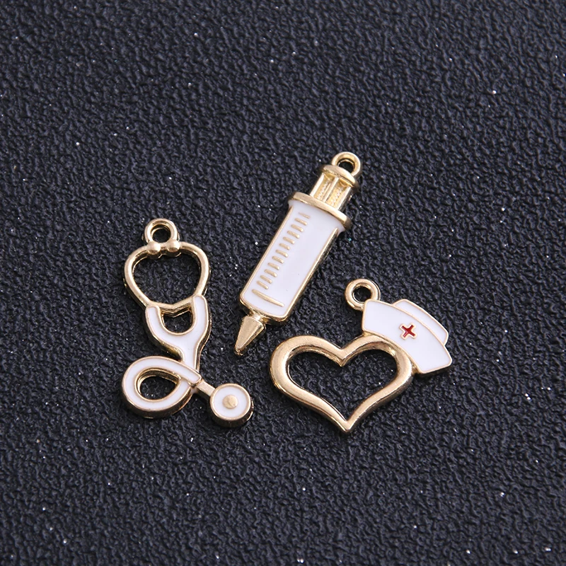 15 Pz 3 Stili Medicina Charms Siringa Charms Pendenti Gioielli Che Fanno Stetoscopio Charms Per Fai Da Te Fatto A Mano