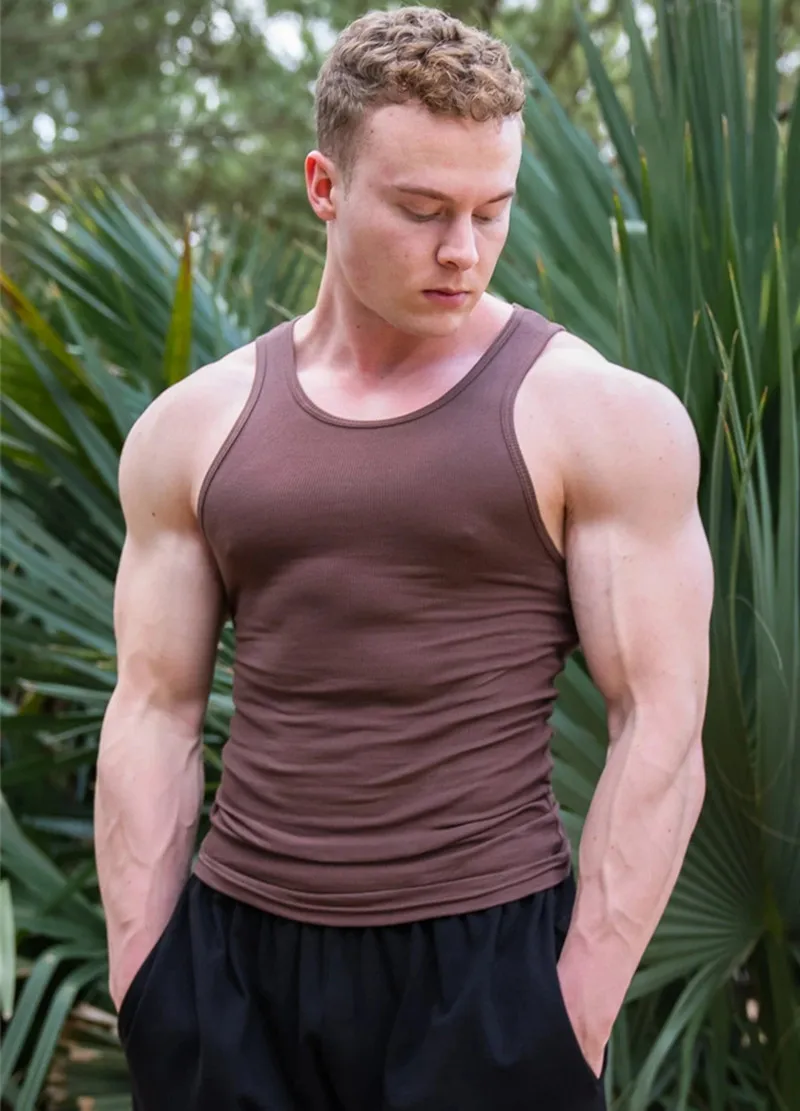 2023 Canotte Estive Da Uomo Quick Dry Rib Slim Fit Muscle Tee Per Uomo Fitness Workout Gym Canotta Bodybuilding