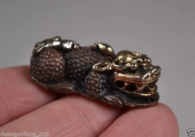 Oriental Vintage Rame Fatti A Mano In Argento Leone Pendente Di Disegno/Amuleto