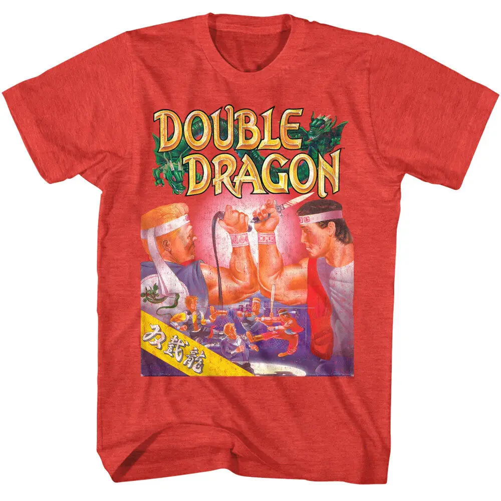 Double Dragon Original Game Cover Maglietta Da Uomo Technos Japan 1987 Video Arcade