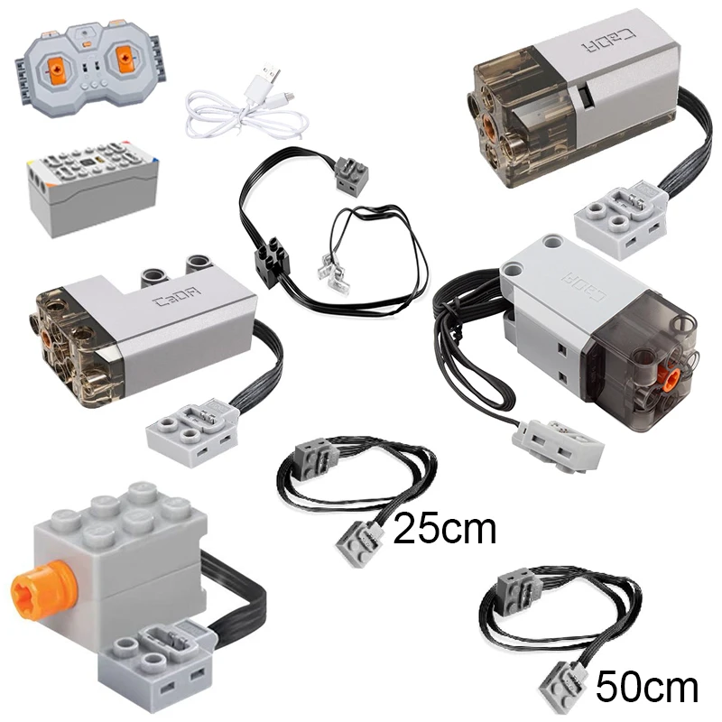 Cada Power Pack Function Set Led Brick Motors M I Motor Pro Servo Blocks Wire Extension Building Block Micro Regalo Per Bambini