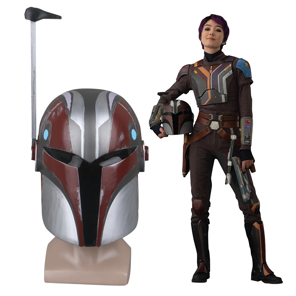 Disney Cosplay Casco Maschera Reflers Sabine Wren Casco Mandalorian Bounty Hunter Maschera Puntelli Costume Pvc Duro