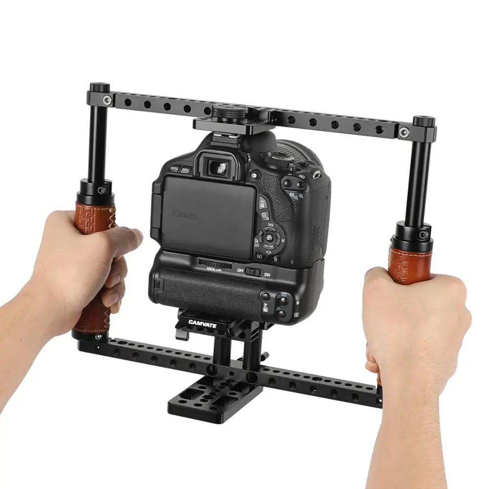 Camvate Handheld Full Frame Camera Cage Rig Per Canon Nikon Sony Panasonn Large Dslr Compatibile Con 700D 750D A7Iii A7Iv D3200