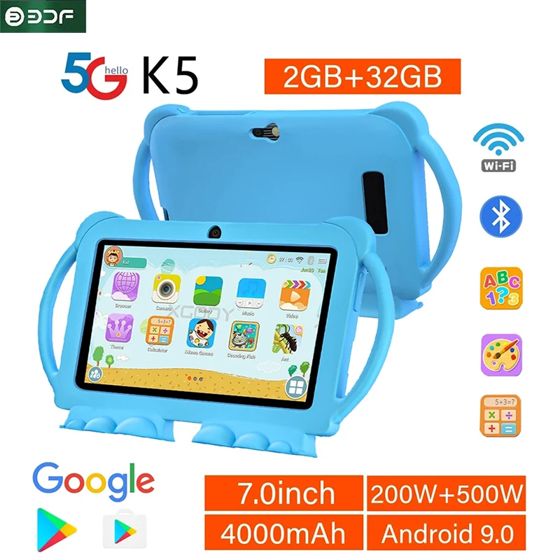 Tablet Pc Android Da 7 Pollici Per Bambini 2Gb/32Gb Rom Quad Core Wi-Fi Educational Kids Gaming Tablet Economici Educativi