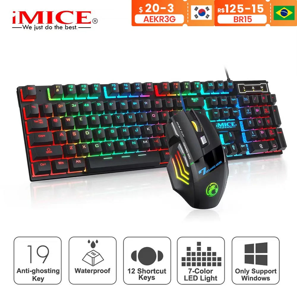 Tastiera E Mouse Del Giocatore Tastiera Da Gioco Per Pc Tastiera Retroilluminata Rgb Tasti In Gomma Tastiera Russa Cablata Mouse Gamer Mouse Da Gioco