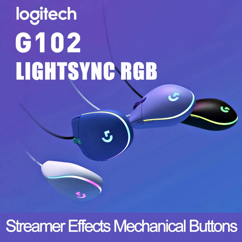 Logitech G102 Lightsync Pc Gamer Mouse Da Gioco Mouse Cablato Gamer Mouse Supporto Desktop Windows 10/8/7 Mouse Ottico Per Laptop