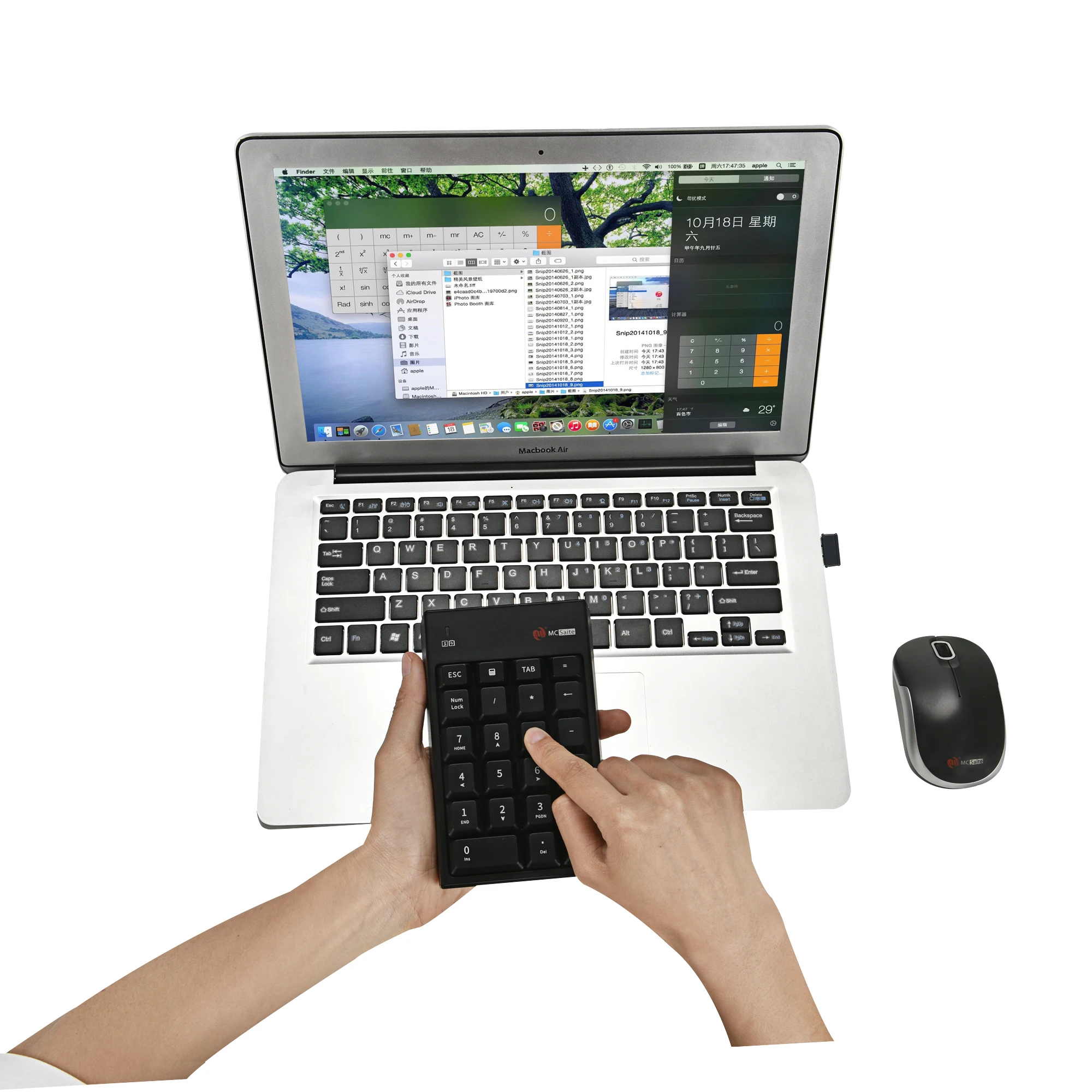 Wireless Numeric Keypad And Mouse Set,2.4G Ergonomics, Usb Wireless Mini Numpad Keyboard For Accounting Laptop Cashier Gamer Pc