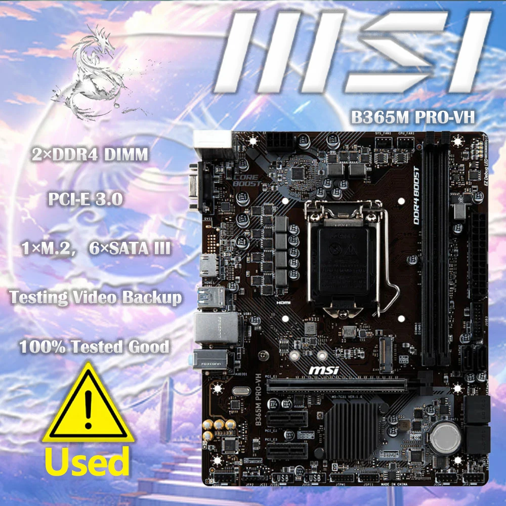 La Presa Msi B365M Pro-Vh Intel Lga-1151 Micro-Atx Lga 1151 Supporta La Memoria Ddr4, Fino A 2666 Mhz Turbo M.2 Usb 3.1