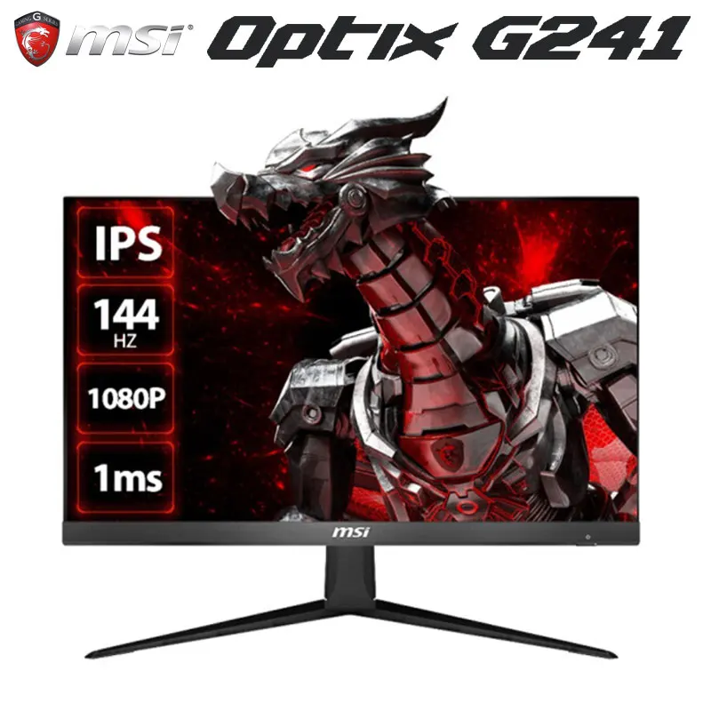 Msi Optix G241 Monitor Pc Da 23.8 Pollici 144Hz Display Lcd Ips Per Hdmi Desktop Gamer Schermo Del Computer Monitor Da Gioco A Schermo Piatto Nuovo