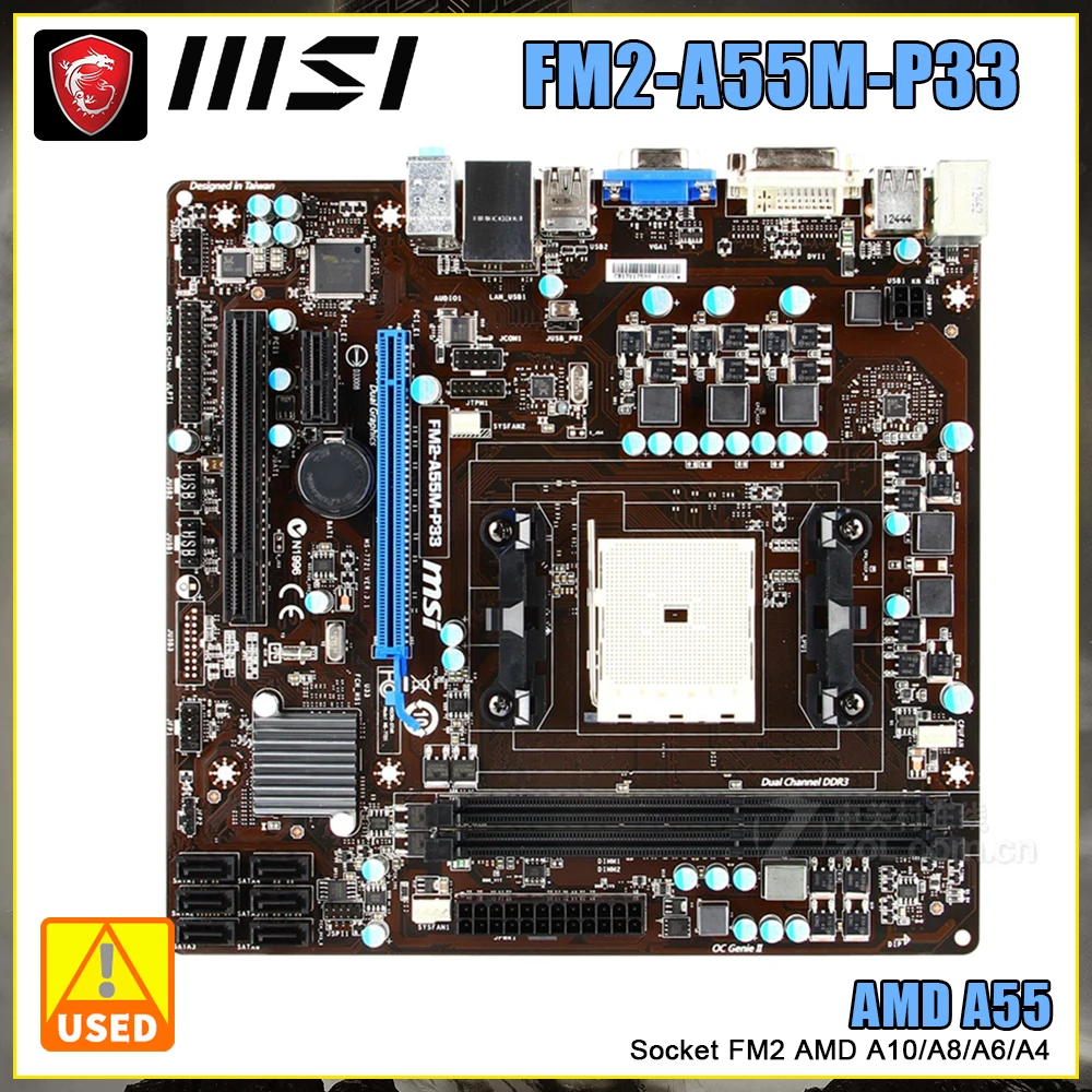 La Scheda Madre Msi Fm2-A55M-P33 Adotta Il Chipset Amd A55, Presa Fm2 Amd A10/A8/A6/A4 Supporta Ddr3 A Doppio Canale 2133 (Oc)/1866Mhz