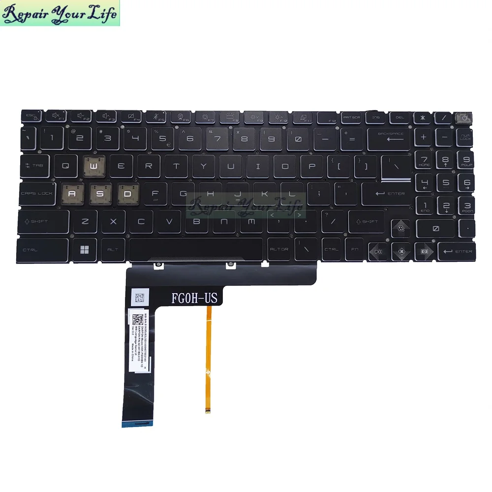 Tastiera Retroilluminata Usa Per Msi Cyborg 15 A12U A12V A12Udx A12Vf A12Ve A12Vek A13Vf Laptop Da Gioco Retroilluminazione Rgb Per Chiave Inglese Nuo