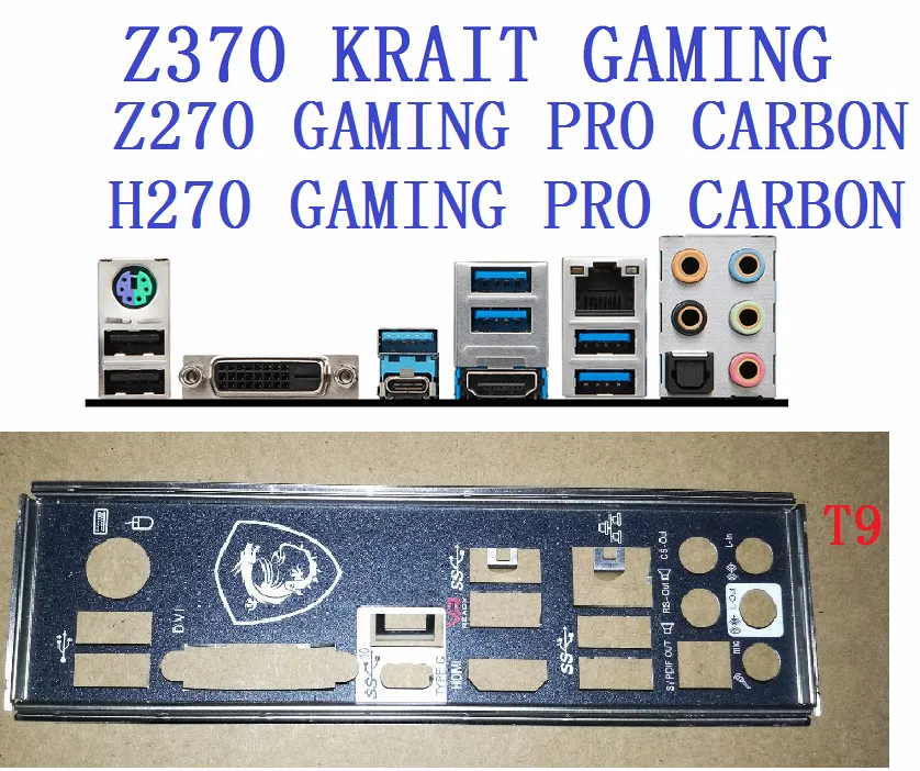 I/O Io Shield Piastra Posteriore Per Msi Z370 Krait Di Gioco/H270 Z270 Gaming Pro Di Carbonio