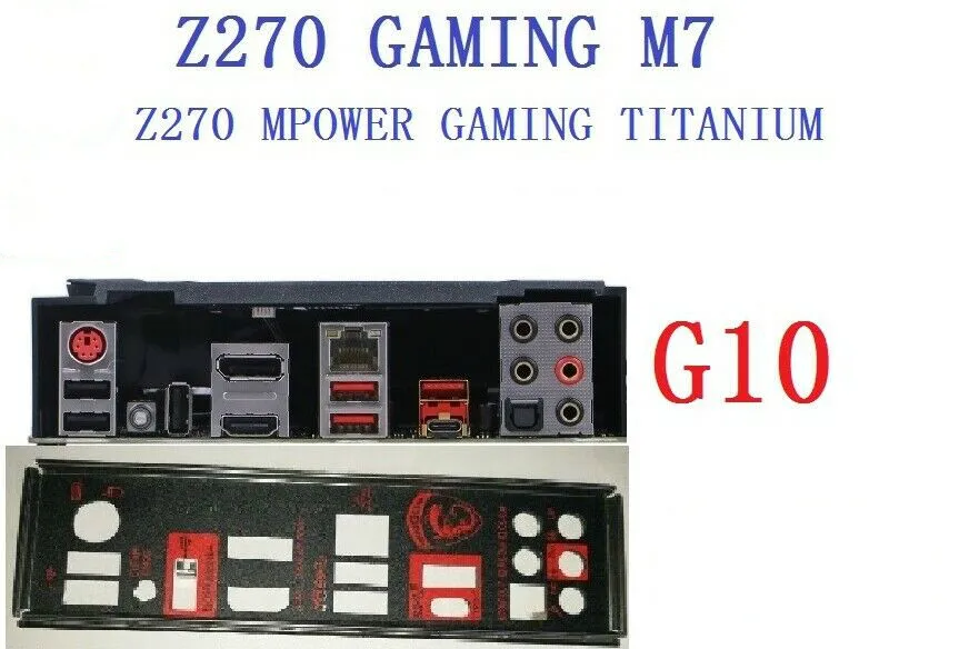 I/O Io Shield Piastra Posteriore Per Msi Z270 Gaming M7/Z270 Mpower Gaming Titanio