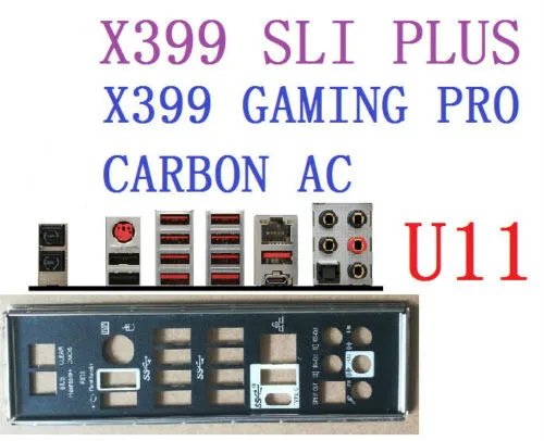 I/O Io Shield Piastra Posteriore Per Msi X399 Sli Plus X399 Gaming Pro Carbon Ac Bianco