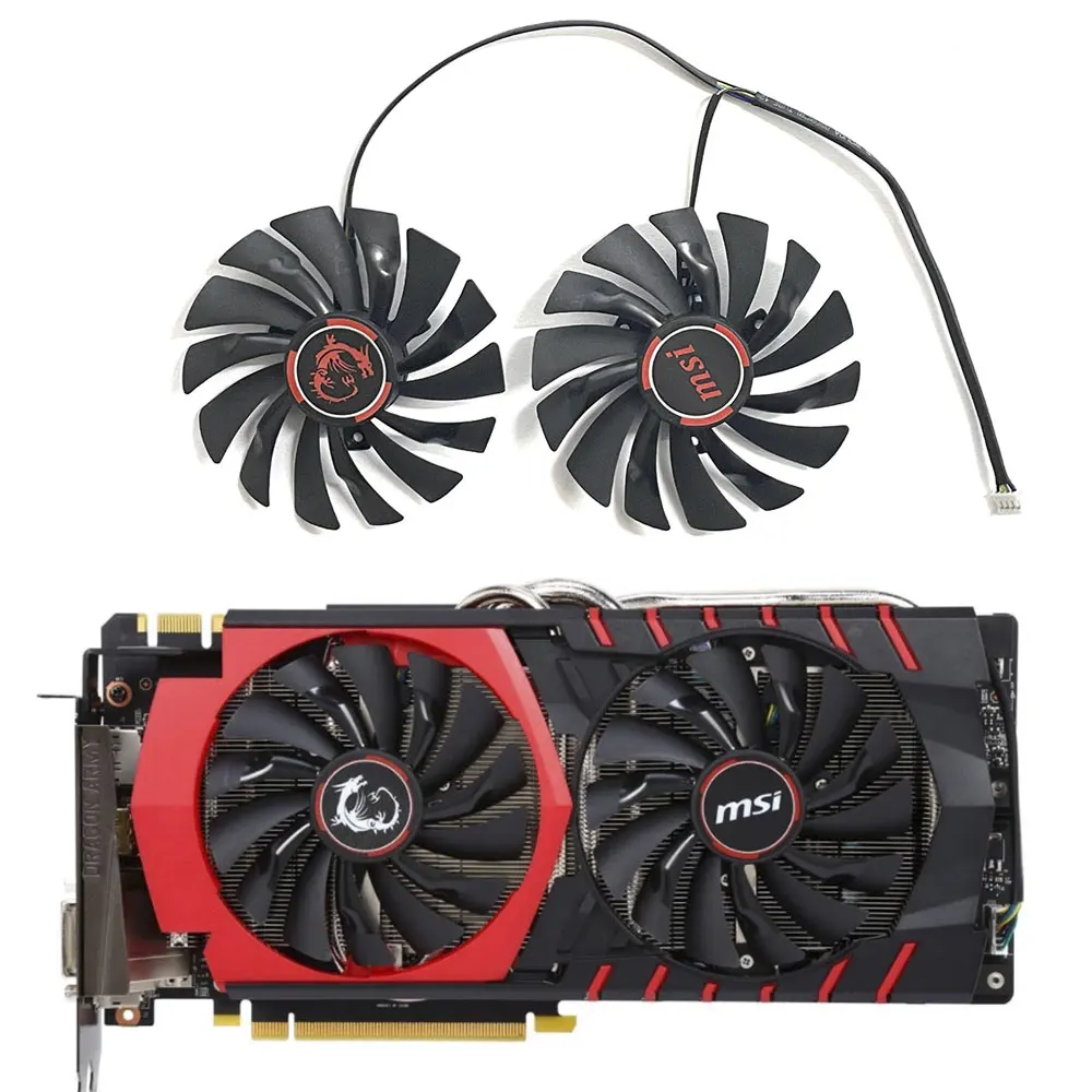 95 Millimetri 4Pin Pld10010S12Hh Gtx 980 970 Gpu Ventola Di Raffreddamento Per Msi R9 390 R9 380 R7 370 Gtx 980 980Ti 970 960 950 Scheda Video Gaming 