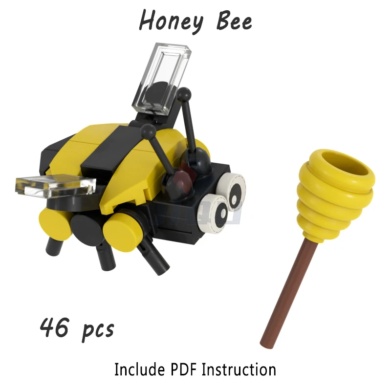 Mini Honey Bee Beehive Model Kit Building Blocks Cute Insect Animal Action Figurine Moc Bricks Creative Kid Toy Regali Di Compleanno