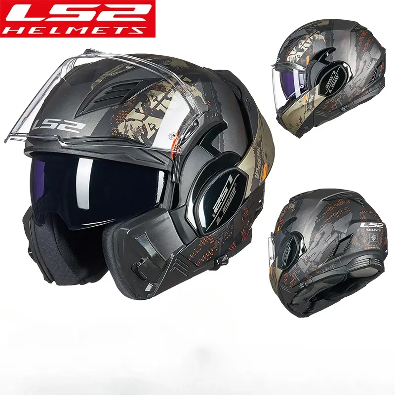 Casco Moto Originale Ls2 Valiant Ii Ls2 Ff900 Caschi Ribaltabili Dual Lens Modulare Casco Moto Casque
