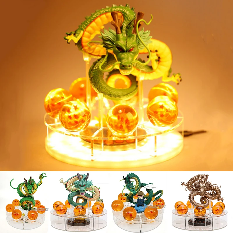 Anime Dragon Ball Z Shenron Lamp Super Saiyan Goku Action Figure Dragon Ball Shenlong Modello Light Base Collection Regalo