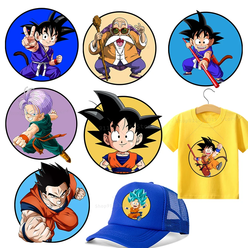 Dragon Ball Clothes Sticker Son Goku Hot Transfer Abbigliamento Patch Cartoon Anime Iron On Patch Tees Pantaloni Hot Thermal Sticker