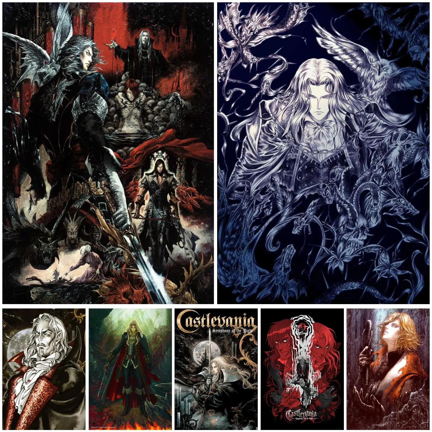 Castlevania Symphony Of The Night Poster Canvas Art Poster E Wall Art Picture Print Modern Family Bedroom Decor Poster