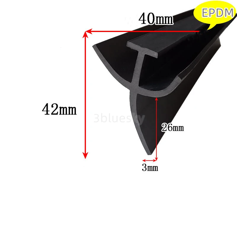 Gap Cover Epdm Rubber T Strip Glass Metal Wood Edge Encloser Shield Cavo Per Auto Guarnizioni Fotovoltaiche Solari Striscia 40X42Mm Nero
