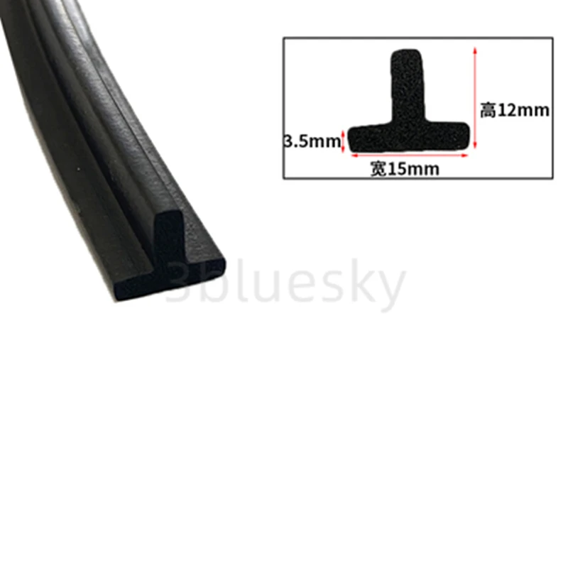 Gap Cover Epdm Foam Rubber T Strip Glass Metal Wood Edge Encloser Shield Cavo Per Auto Guarnizioni Fotovoltaiche Solari Striscia 15X12Mm Nero