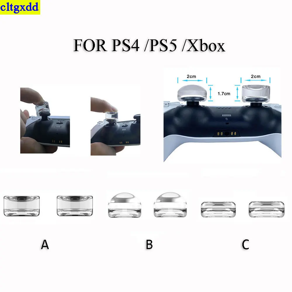 2 Pezzi Per Ps5 Ps4 Ps5 Xbox Series X/S Controller Rocker Thumb Sleeve Crystal Trasparente Silicone Thumb Sleeve