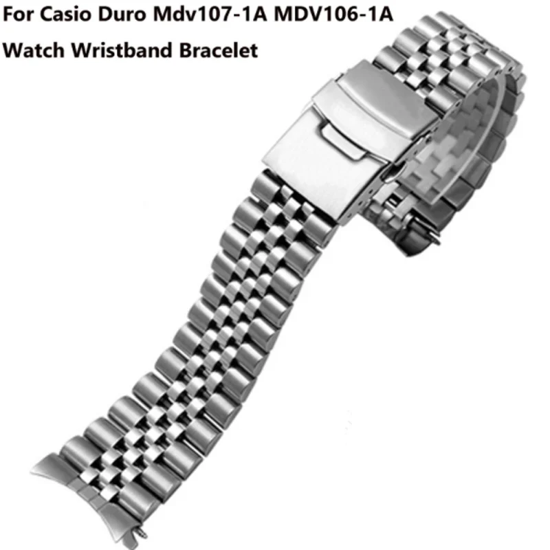 Cinturino Subacqueo In Acciaio Inossidabile A 3 Stili Per Casio Duro Mdv107-1A Mdv106-1A Cinturino Per Orologio Cinturino Accessori Per Orologi Cintur