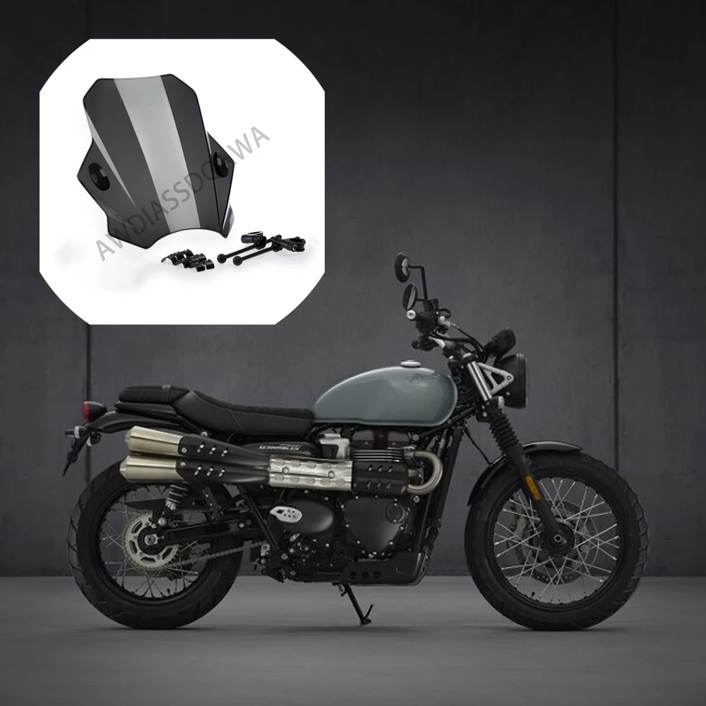 2022 2021 Per Triumph Street Scrambler 900 Parabrezza Moto Parabrezza Universale