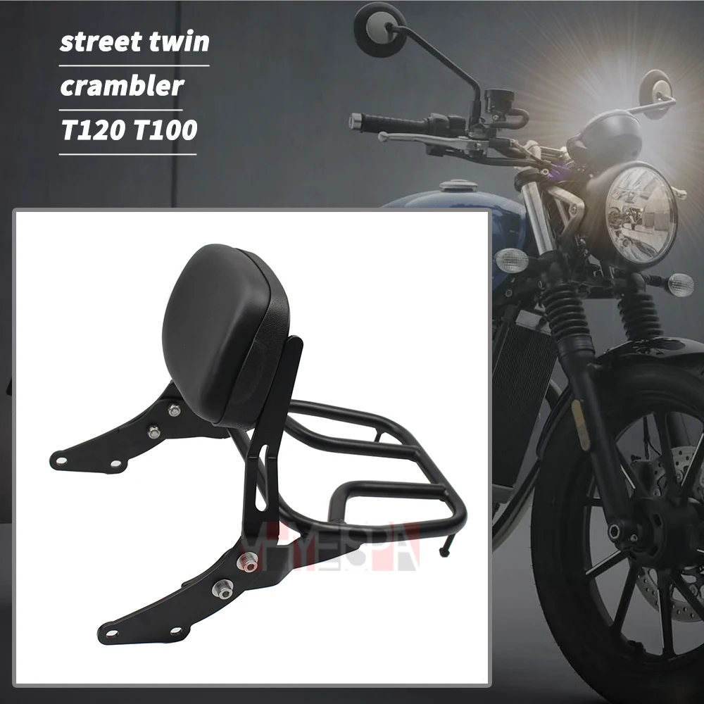 Motorcycle Rear Shelf Cushion Passenger Backrest Luggage Rack For Triumph Bonneville T120 T100 T 100 Street Scrambler 2017-2022