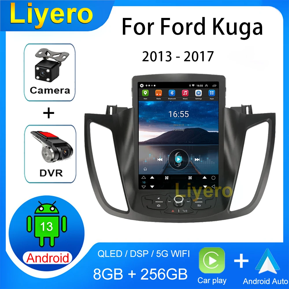 Autoradio Da 10.4 "Per Ford Kuga 2013-2017 Carplay Android Auto Navigazione Gps Dvd Lettore Video Multimediale Autoradio Stereo Dsp 4G