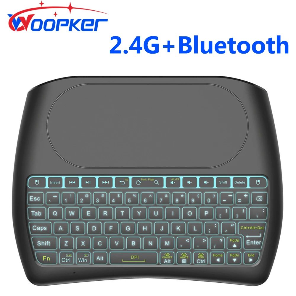 Tastiera Wireless Bluetooth D8 Pro 2.4G Mini Touchpad Retroilluminato Tastiera Mouse Controller Compatibile Con Sistema Operativo Android/Windows/Mac