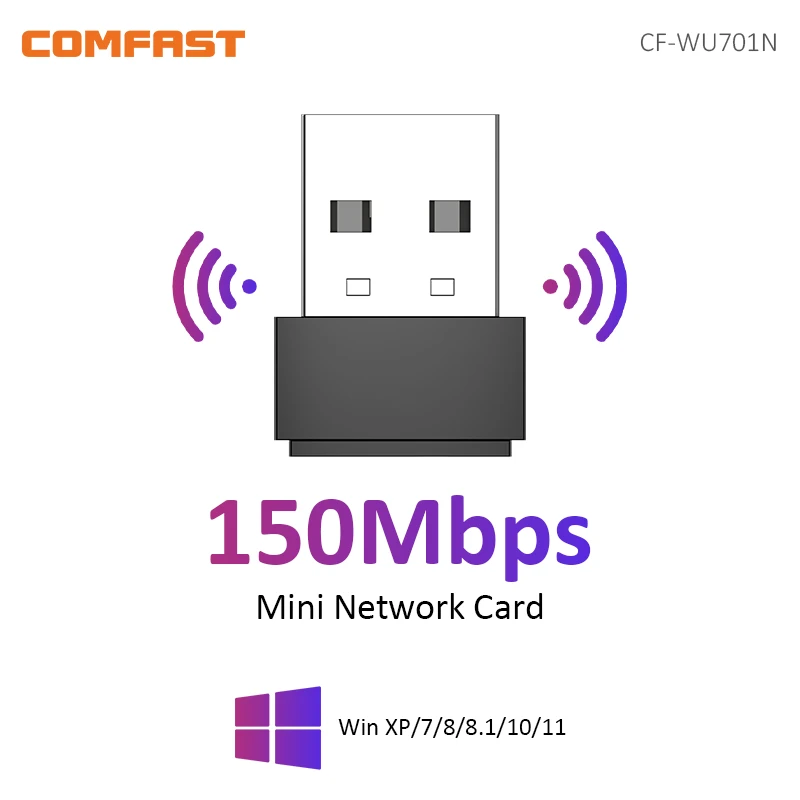 Cf-Wu701N 150Mbps Wireless Network Card 2.4G Mini Usb Wifi Adapter 802.11N Usb2.0 Ricevitore Dongle Per Desktop Laptop Windows Mac